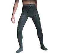 Caldi Collant da uomo con motivo a strisce 3D (variazioni di colore) 40 den Very (L, Grigio), Grigio, L