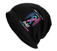Caldi Invernale Cappelli I Wear Blue Teal Pink for My Dad Thyroid Cancer Awareness Bici Cappello Unisex Berretti in Maglia per Dormire, Ciclismo, Sport