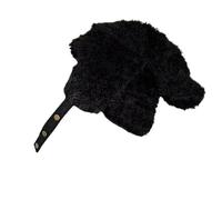 Caldi paraorecchie in peluche per il freddo invernale, cappello da cacciatore per varie età, con fodere spesse, protezione per le orecchie calda, Nero , Taglia unica