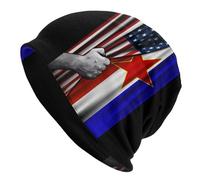 Caldi Slouch Beanie Hat USA American Flag And Yugoslavia Flag Berretto da Corsa Elasticizzato Skull cap per Sport, Chemio, attività All'Aperto