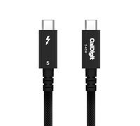 CalDigit Thunderbolt 5 Pro Active - Cavo intrecciato da 120 Gbps, 240 W Power Delivery, compatibile con Thunderbolt 3, 4, USB4 tipo C, MacBook Pro, iMac, iPhone 17 Max, nero (2 m/6.56ft/78,74")