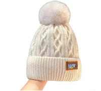 Caldo cappello oversize morbido lavorato a maglia Twist da donna con tessuto modale, protezione antivento e vestibilità lusinghiera, ideale per autunno e inverno (bianco)