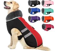 Caldo cappotto per cani riflettente giacca invernale per cani, impermeabile e antivento, per collo alto per il freddo, fodera in pile per animali domestici, gilet regolabile per cani di taglia piccola, media e grande