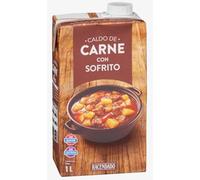 Caldo de Carne con Sofrito, Brodo di Carne Pronto da Mangiare, 1L, Senza Glutine, 4 Porzioni, pack 3