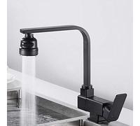 Caldo e freddo, finestra con apertura verso l'interno, rubinetto for lavabo, pieghevole, girevole, da cucina, nero-A(A)