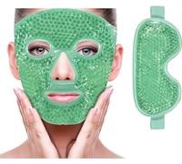 Caldo e freddo per il viso,riduce il gonfiore,elimina le occhiaie e attenua le borse sotto gli occhi,allevia il mal di testa,illumina la pelle（verde Maschera per il viso+maschera per gli occhi)