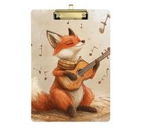 Caldo Illustrazione Fox Musica Retro Womens clipboard Folio Impermeabile per Calcio Softball Coaching Dimensioni 9 x 12.5 Tabla para escribir