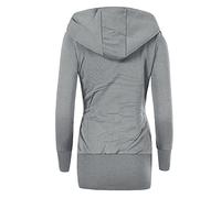 Caldo interno non tessuto imbottito giacca sottile cerniera cappotto per le donne, grigio., M