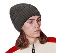 Caldo Lavorato A Maglia Spessa Donne Inverno Baggy per Gli Uomini Cappello di Lana Cappello Da Baseball Berretti Santi, Grigio, Taglia unica