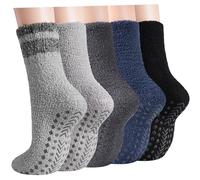 Caldodo Caldi calzini morbidi da uomo e da donna con bottoni, spessi calzini invernali, morbidi per uomo, invernali, antiscivolo, per la casa, 39-46, Serie 2, 39-46