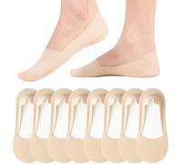 Caldodo Calzini da ginnastica da donna, 39-42, 35-38, calzini invisibili, antiscivolo, estivi, senza show ballerina, 8 beige, 39-42