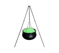 Caldrona Strega con Treppiede Halloween Luci | Plastica e metallo, luci integrate, intemperie, dimensioni 78cm/130cm, montaggio per