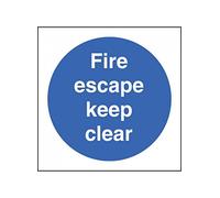 Caledonia segni 11605 F Fire Escape Keep Clear Sign, in plastica rigida, F: 200 mm x 200 mm