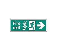 Caledonia segni 12084 g Fire exit- Arrow Right HTM Sign, in plastica rigida, g: 300 mm x 100 mm