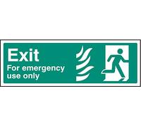 Caledonia segni 12108L uscita solo per uso di emergenza, diritto HTM Sign, in plastica rigida, L: 450 mm x 150 mm