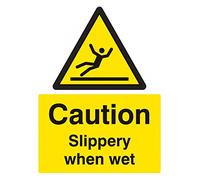 Caledonia segni 14229 K caution Slippery when Wet Sign, 400 mm x 300 mm, in plastica rigida