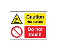 Caledonia segni 14237 un Hot superficie non toccare cautela segno, 100 mm x 75 mm, in plastica rigida