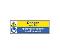 Caledonia segni 14530 g pericolo polvere di silice approvato Respiratore deve essere indossato Sign, 300 mm x 100 mm, in plastica rigida