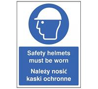 Caledonia segni 15250E caschi di sicurezza devono essere indossati Sign, English/polacco, 200 mm x 150 mm, in plastica rigida