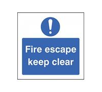Caledonia segni 21631 F Fire Escape Keep Clear Sign, vinile autoadesivo, 200 mm x 200 mm