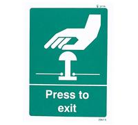Caledonia segni 22067E "Press To exit" Insegna, vinile autoadesivo, 200 x 150 mm