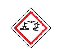 Caledonia segni 24544U corrosivi GHS etichetta segno, vinile autoadesivo, 100 mm x 100 mm