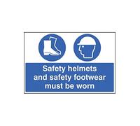 Caledonia segni 25019E caschi e calzature di sicurezza devono essere indossati Sign, vinile autoadesivo, 200 mm x 150 mm