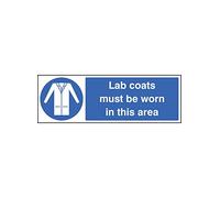 Caledonia segni 25231 g Lab Coats deve essere indossata in questo settore Sign, vinile autoadesivo, 300 mm x 100 mm