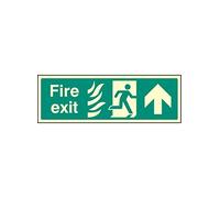 Caledonia segni 32088 g "Fire exit Up photo HTM" Sign, Photo Luminescent rigido, 300 mm x 100 mm