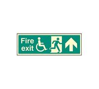 Caledonia segni 32091 g "" Fire exit freccia avanti disabili segno, Photo Luminescent rigido, 300 mm x 100 mm
