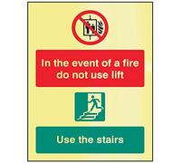 Caledonia segni 41248H Sign, in caso di incendio non usare l' ascensore, usare scale