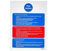Caledonia Signs 11438E Cartello con avviso di azione antincendio Stay Put for Flats, plastica rigida, E: 200 mm x 150 mm