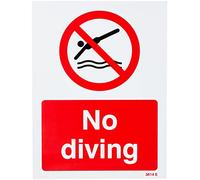 Caledonia Signs 13614E cartello “No Diving”, 200 mm x 150 mm, in plastica rigida