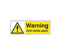 Caledonia Signs 21714M - Segnale di pittura"Warning Anti Climb", in vinile autoadesivo, 600 mm x 200 mm