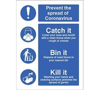 Caledonia Signs 25028E Prevenire la diffusione del coronavirus Catturarlo coprire il naso e la bocca, ecc
