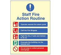 Caledonia Signs 41439E "Staff Fire Action", in vinile autoadesivo, 200 mm x 150 mm