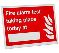 Caledonia Signs 58062 - Cartello "Fire Alarm Test Taking Place Today at (Insert Time) Table Top"