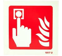 Caledonia Signs Segnale "Fire Alarm Call Point Symbol", fotoluminescente in vinile autoadesivo, 100 mm x 100 mm, 41017U