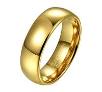 Calefee Anelli a Fascia Donna, Anello Uomo Personalizzabile Tungsteno Fascia Semplice Oro Larga 6mm, Misura 32