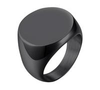 Calefee Anelli da Uomo di Fidanzamento, Anello da Uomo Matrimonio Acciaio Inossidabile Sigillo Rotondo Largo 20mm, Misura 17