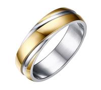 Calefee Anelli Fidanzamento Donna, Anello Uomo Personalizzabile Acciaio Inossidabile 6mm Larga Lucidato con Scanalatura, Misura 25