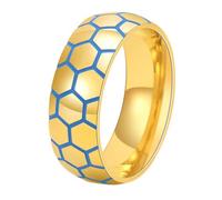 Calefee Anello da Mignolo Uomo, Anelli con Incisione Uomo Acciaio Inossidabile Fascia Larga da 8mm Che Si Illumina Al Buio, Misura 14