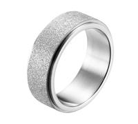 Calefee Anello da Mignolo Uomo, Anelli Uomo Personalizzabile Acciaio Inossidabile Rotante Opaco Largo 8mm, Misura 27