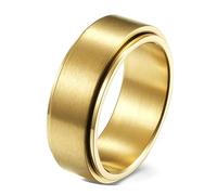 Calefee Anello di Fidanzamento per Uomo, Anelli da Uomo In Acciaio Inossidabile Rotante Opaco Largo 8mm, Misura 25