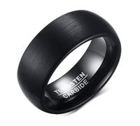 Calefee Anello di Fidanzamento per Uomo, Anelli Tungsteno Personalizzabile Nero Opaco Largo 8mm, Misura 25