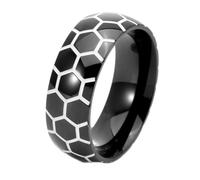 Calefee Anello di Fidanzamento Uomo, Anelli Personalizzati Uomo Acciaio Inossidabile Fascia Larga da 8mm Che Si Illumina Al Buio, Taglia 12