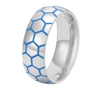 Calefee Anello Fascia Uomo, Anelli con Incisione Personalizzata Acciaio Inossidabile Fascia Larga da 8mm Che Si Illumina Al Buio, Misura 27