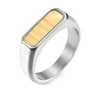 Calefee Anello Fascia Uomo, Anelli Matrimonio Donna Acciaio Inossidabile Legno Intarsiato Largo 3,9mm, Misura 14