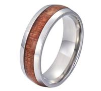 Calefee Anello Fascia Uomo, Anelli Matrimonio Donna Tungsteno bigiotteria Fascia di Legno Larga 8mm, Taglia 32