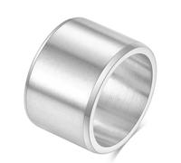 Calefee Anello Matrimonio Uomo, Anelli Donna Personalizzabile Acciaio Inossidabile Fascia Opaco Larga 15mm Larga, Taglia 14